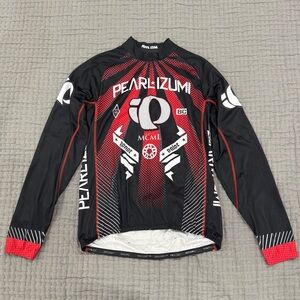Pearl Izumi Elite Thermal LTD Jersey Long Sleeve Black and Red with full zip
